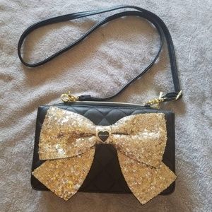 Betsey Johnson Gold Bow Purse